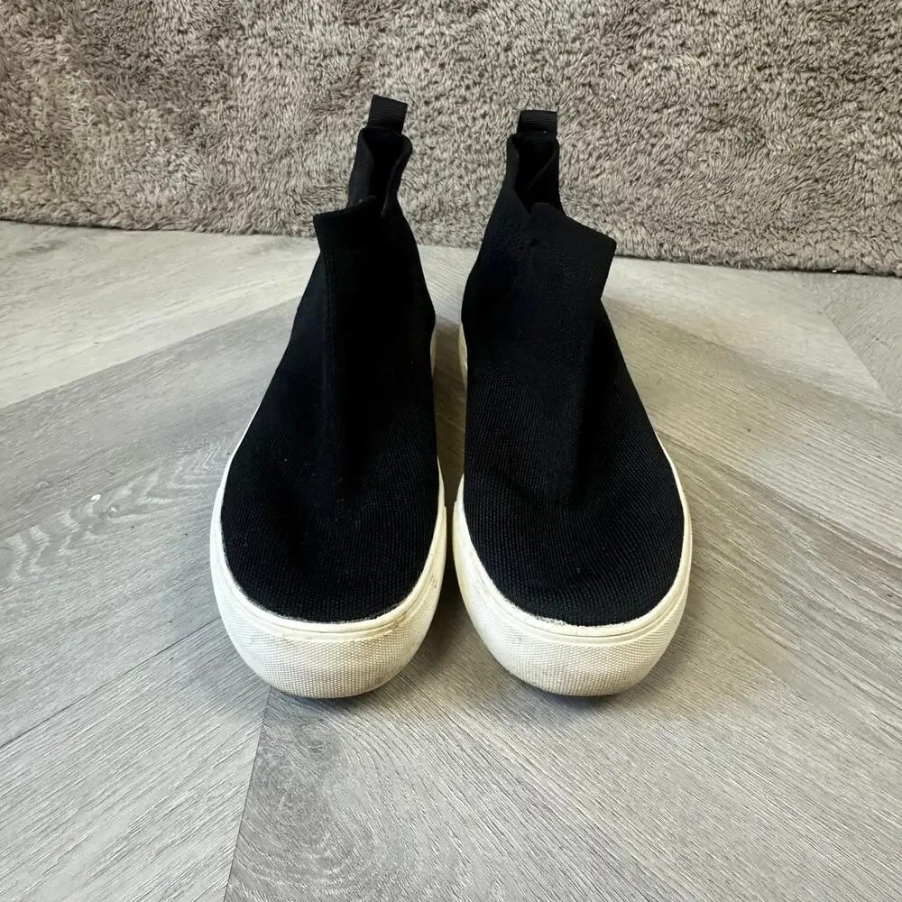 Cushionaire Shoes Ruby Black Pull On Knit Sock Sneaker High Top Women's 8 8M